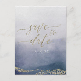 Cartão Postal De Anúncio Elegante Watercolor no casamento com o Surf Salve 