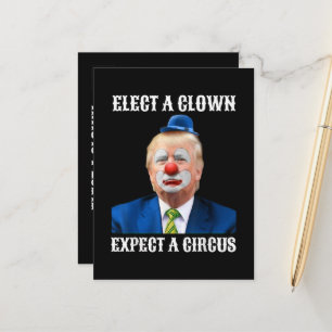 Cartão Postal De Anúncio Eleja um Palhaço Espere um Circo Diversão Anti-Tru