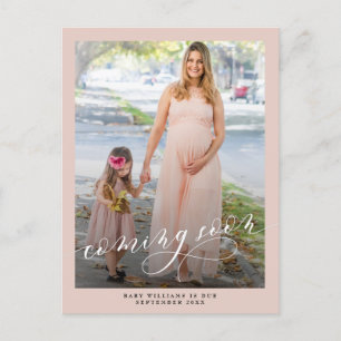 Cartão Postal De Anúncio Em Breve Gravidez Fotográfica