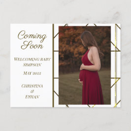 Cartão Postal De Anúncio Em Breve Gravidez Moderna Minimalista