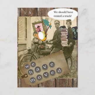 Cartão Postal De Anúncio Em Um Bicicleto