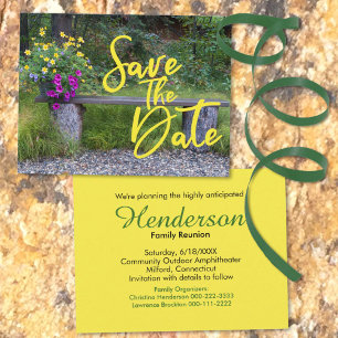 Cartão Postal De Anúncio Encontro Familiar Floral Rústico Foto Substituível