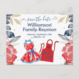 Cartão Postal De Anúncio Encontro Familiar Salve a Data Churrasco Código QR