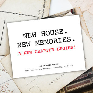 Cartão Postal De Anúncio Endereço de Casa Nova Simples Minimalista Mudança