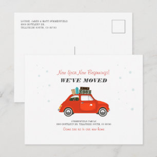 Cartão Postal De Anúncio Endereço de Movimentação do Início do Ano Novo