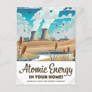 Cartão Postal De Anúncio Energia Atômica Comercial