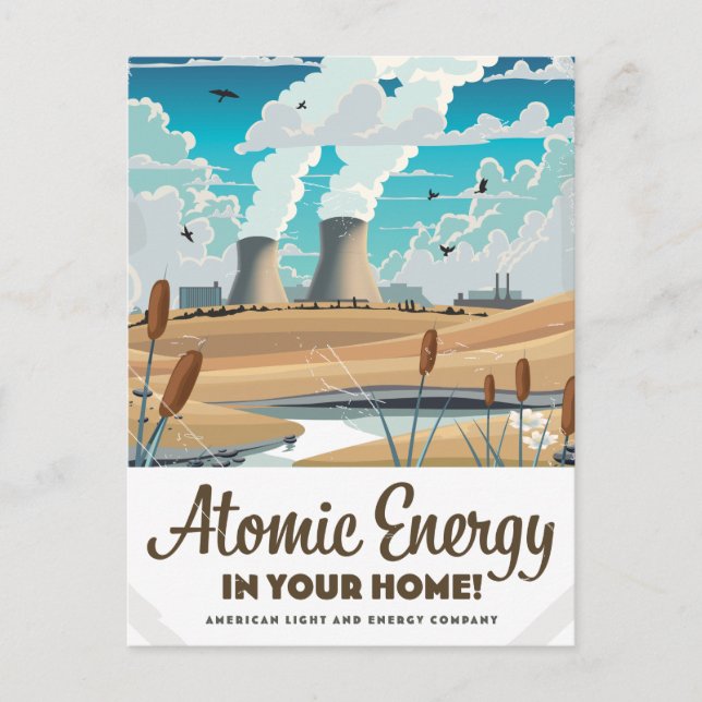 Cartão Postal De Anúncio Energia Atômica Comercial  (Frente)