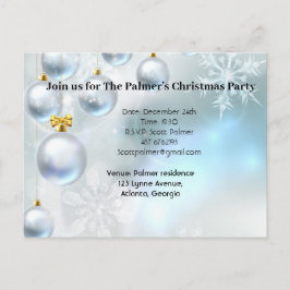 Cartão Postal De Anúncio enfeites de natal e flocos de neve