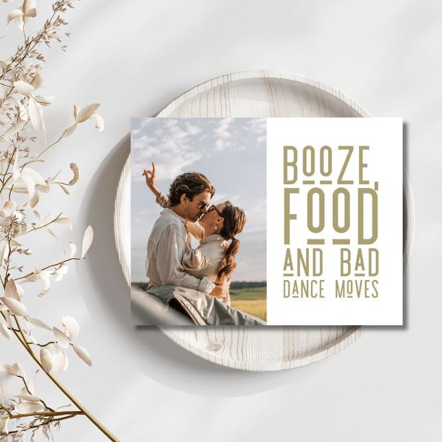 Cartão Postal De Anúncio Engraçado Dança Má Move Foto Casamento Salve a Dat (Bad Dance Moves Funny Wedding Save the Date Postcard)