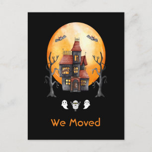 Cartão Postal De Anúncio Engraçado, Mudamos O Red Black Watercolor