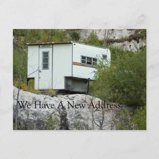 Cartão Postal De Anúncio Engraçado mudança de cartão de endereço - Longa pe (Frente)