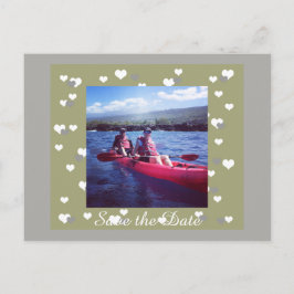 Cartão Postal De Anúncio Enquadrado em Corações Salvar a Data