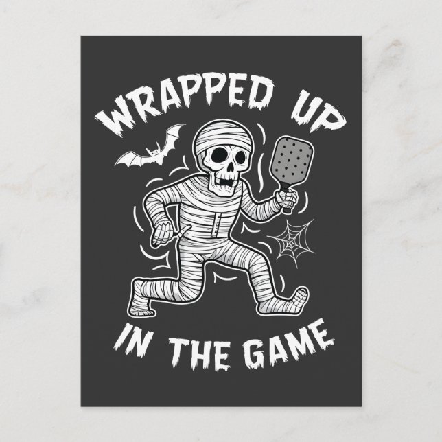 Cartão Postal De Anúncio Enrolado no jogo de futebol no Halloween (Frente)