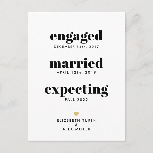 Cartão Postal De Anúncio Enunciação de Gravidez da Linha do Tempo Engraçado (Frente)