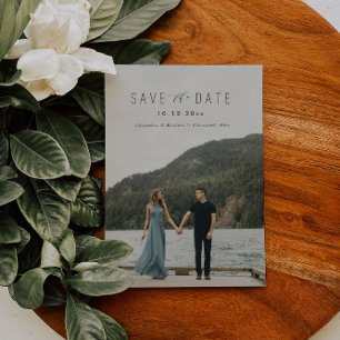 Cartão Postal De Anúncio Escrevendo Moderno Salvar o Cartão-Postal de Data