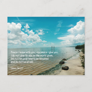 Cartão Postal De Anúncio Escritura Cristã Céu Água com Medo