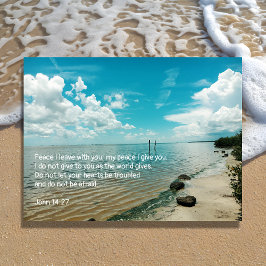 Cartão Postal De Anúncio Escritura Cristã Céu Água Paz Medo