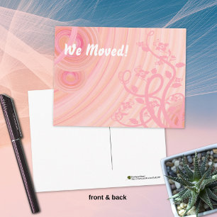 Cartão Postal De Anúncio Espirais de Pêssego, Filigrana e Flores