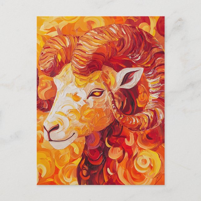 Cartão Postal De Anúncio Espírito de Capricórnio Solar Fiery (Frente)