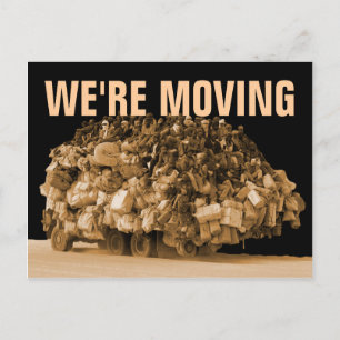 Cartão Postal De Anúncio Estamos nos movendo