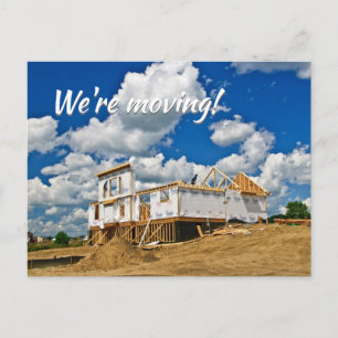 Cartão Postal De Anúncio Estamos nos mudando para uma nova casa! Família ou