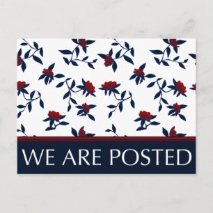 Cartão Postal De Anúncio estamos postados: vintage floral