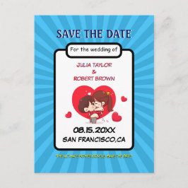 Cartão Postal De Anúncio Estilo de história em quadrinhos personalizado par