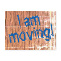 "Estou me mudando!" Cartão-postal de mudança de en