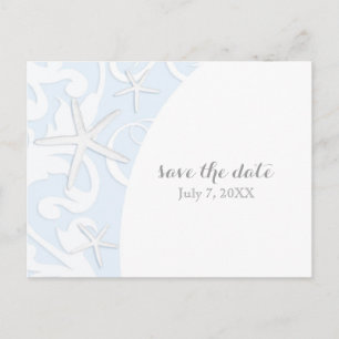 Cartão Postal De Anúncio Estrela-do-Mar Branca Casamento na Praia Azul Salv