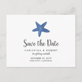 Cartão Postal De Anúncio Estrela do Mar | Casamento no Oceano Salve a Data