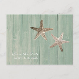 Cartão Postal De Anúncio Estrela Dourada & Madeira Elegante Praia Save the 