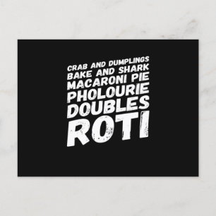 Cartão Postal De Anúncio Eu adoro a camiseta Comida de Trinidad e Tobago