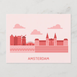 Cartão Postal De Anúncio Eu amo o viagem de Amsterdão o cartão holandês