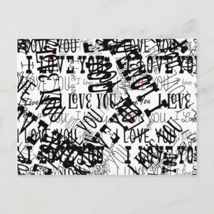 Cartão Postal De Anúncio Eu te amo Namorados Cartaz de Data de Salvamento d