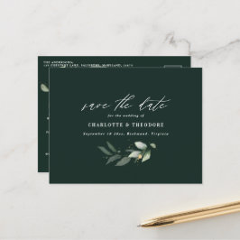 Cartão Postal De Anúncio Eucalyptus elegante botânico do casamento guarde a
