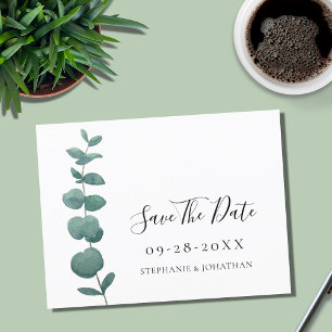 Cartão Postal De Anúncio Eucalyptus Wedding Save The Date Postcard