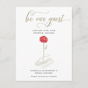 Cartão Postal De Anúncio Evento Beauty & the Beast Salve a Data