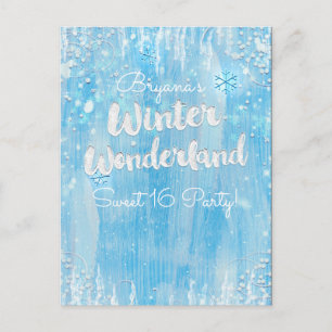 Cartão Postal De Anúncio Evento de Natal Incrível Frozen Blue Salvar Data