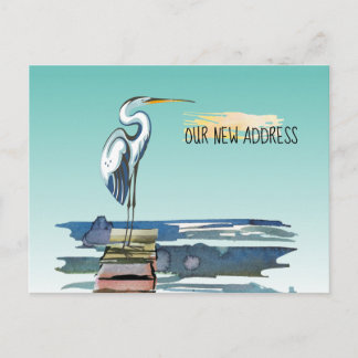 Cartão Postal De Anúncio Excelente de ancoragem frontal Blue Heron Aqua Nov