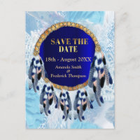 Exótico Capturador de Sonhos Blue Save the Dates