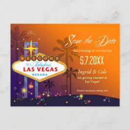 Cartão Postal De Anúncio Fabuloso Casamento em Las Vegas Salve a Data