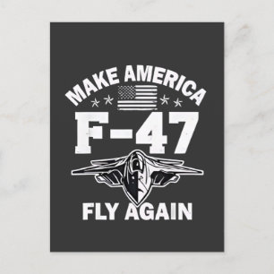Cartão Postal De Anúncio Faça a América F-47 Voar Novamente 4 de Julho