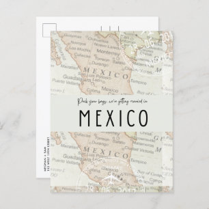 Cartão Postal De Anúncio Faça as malas do seu Bolsas México Mapa Casamento