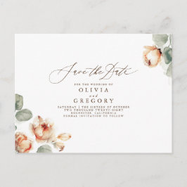 Cartão Postal De Anúncio Fall Floral Elegant Salvar a Data