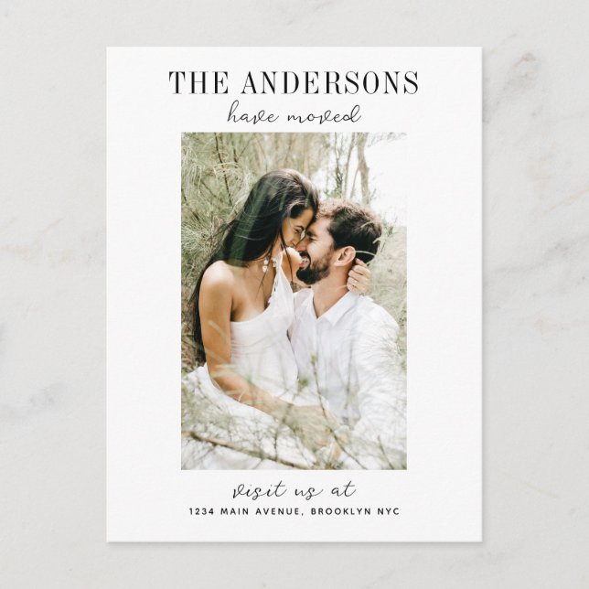 Cartão Postal De Anúncio Família Moderna Simples Mover Fotografias (Frente)