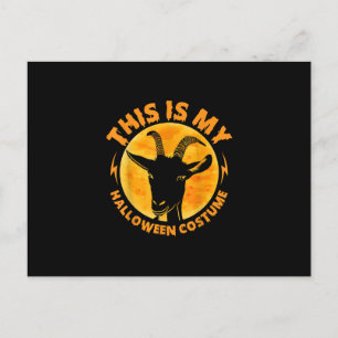 Cartão Postal De Anúncio Fantasias de cabra de Halloween Fazendeiro de cria