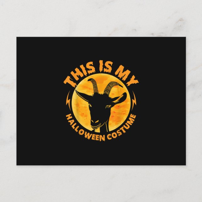 Cartão Postal De Anúncio Fantasias de cabra de Halloween Fazendeiro de cria (Frente)