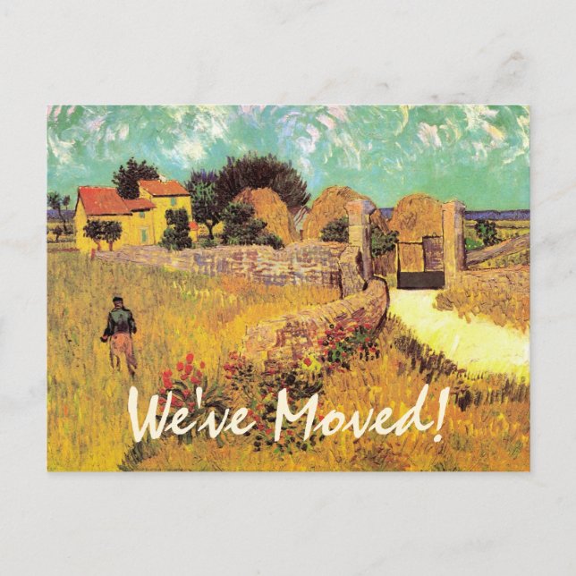 Cartão Postal De Anúncio Farmhouse Van Gogh em Provença, Mudança de Endereç (Frente)