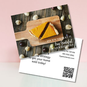 Cartão Postal De Anúncio fatias de torta de abóbora indicações de imóveis