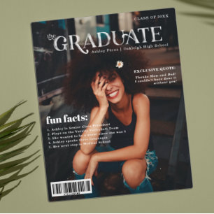 Cartão Postal De Anúncio Fatos Divertidos Foto da Capa da Revista de Grad